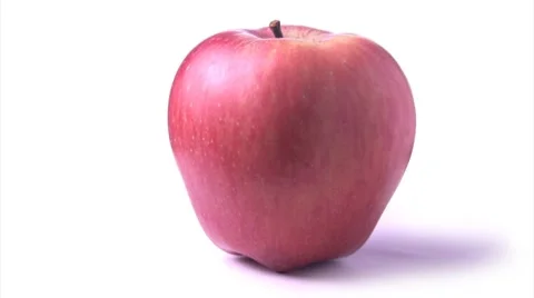Juicy Apple rotating on a white background Stock Footage 8509444