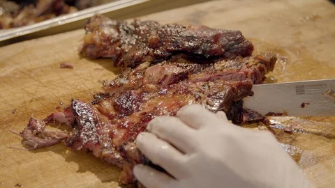 Juicy Asado meat Stock Footage 92187378