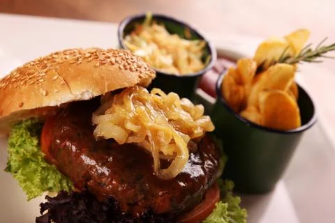 Juicy beef burger Foto stock