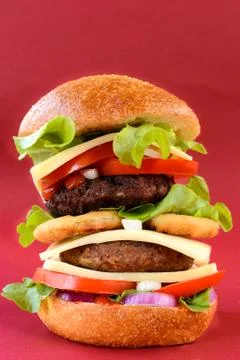 Juicy beef burger Stock Photos