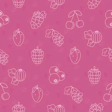 Juicy berries, seamless pattern Stock Illustration