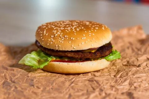 Juicy burger with beef cutlets Foto stock