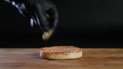 Juicy burger with a big cutlet Stock Footage 104149585