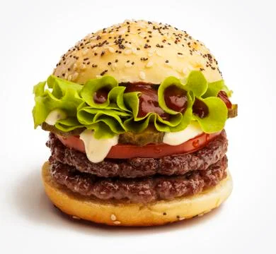 Juicy burger Stock Photos