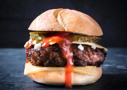 Juicy burger Stock Photos