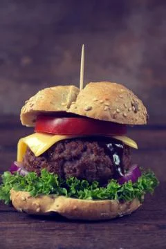Juicy burger Stock Photos