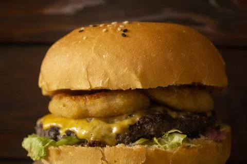 Juicy burger Stock Photos