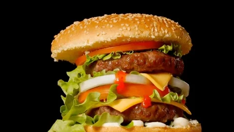 Juicy cheeseburger001 Stock Footage 314834132