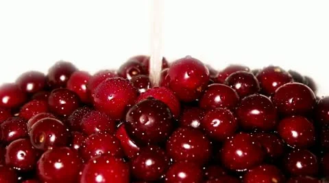Juicy cherry in water Video stock 11258512