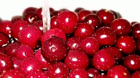 Juicy cherry in water Stock Footage 11260010