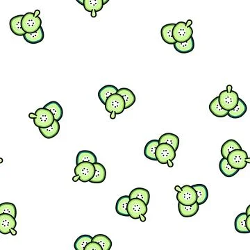 Juicy cucumber vector seamless pattern Stock Illustration