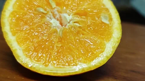 Juicy Fresh Orange Half Macro Photography. Vídeo Stock 340079137