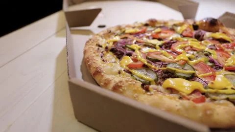 Juicy fresh pizza Video stock 136465460
