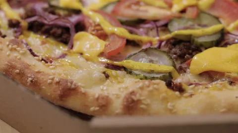 Juicy fresh pizza Video stock 136466335