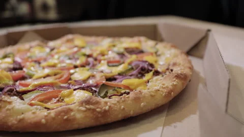 Juicy fresh pizza Video stock 136467036