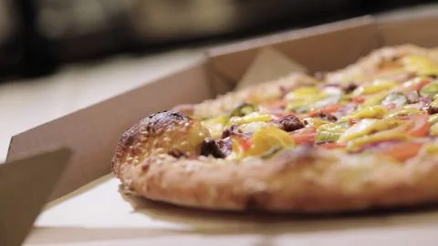 Juicy fresh pizza Video stock 136467269