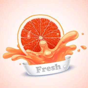 Juicy grapefruit Illustrazione stock