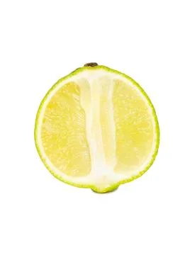 Juicy half of the lime isolate fruit Stock Photos