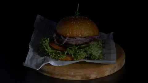 A juicy hamburger Stock Footage