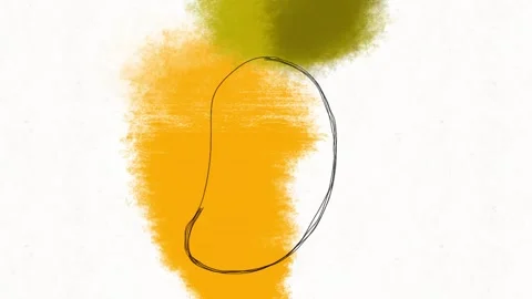 Juicy Hand-Drawn Mango Animation | Bright Tropical Fruit Loop Stock Footage 334577206