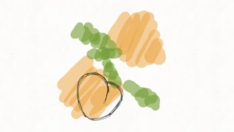 Juicy Hand-Drawn Peaches Animation | Bright Summer Fruit Loop Stock Footage 334577142