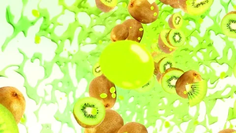 Juicy Kiwi Explosion Video Template Stock Footage 275051091