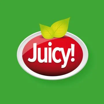 Juicy label vector red Stock Illustration