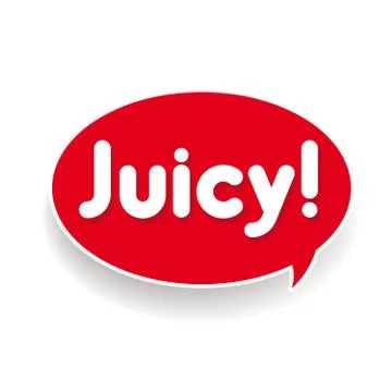 Juicy label vector red Stock Illustration