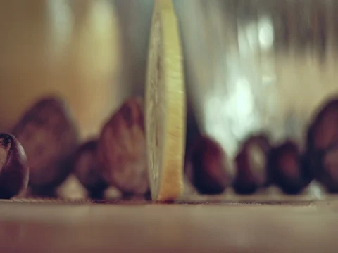 Juicy lemon. Lemon in water splashes. Stock Footage 80245484