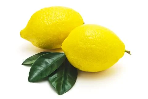 Juicy lemons on a white background Stock Photos