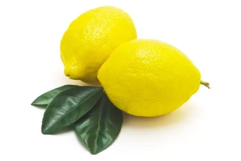 Juicy lemons on a white background Stock Photos