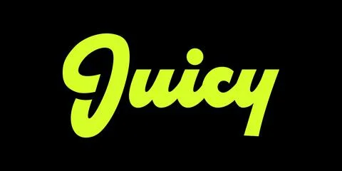 Juicy Lettering Vector – Bold Fresh Typography for Logos Stock Illustration