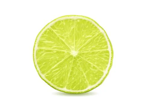 Juicy lime slice isolated Stock Photos