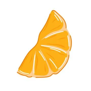 Juicy orange fruit slice in flat style. Perfect for food design, healthy eating Stock Illustration