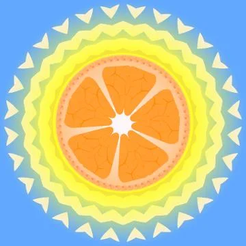Juicy orange slice. Citrus theme Stock Illustration