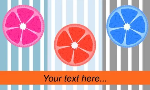 Juicy orange slice. Citrus theme. Your text here Stock-Illustration