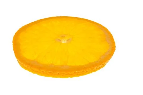 Juicy orange slice on white background, vibrant citrus fruit, segmented inter Stock Photos
