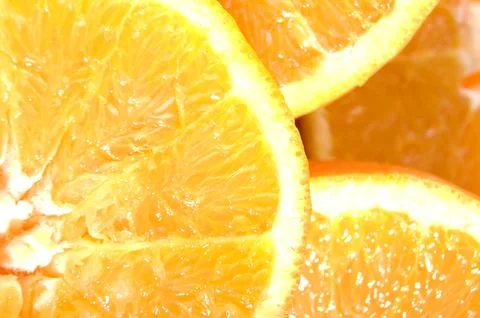 Juicy orange slices as pattern Stock Photos