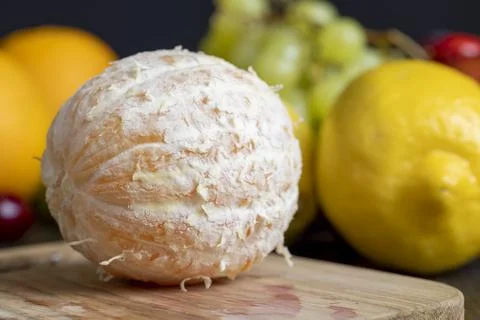 Juicy orange while cooking on the table Stock Photos