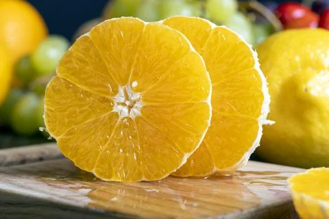Juicy orange while cooking on the table Stock Photos