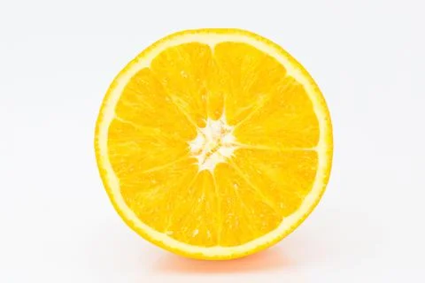 Juicy orange on a white background. Isolate. Stock Photos