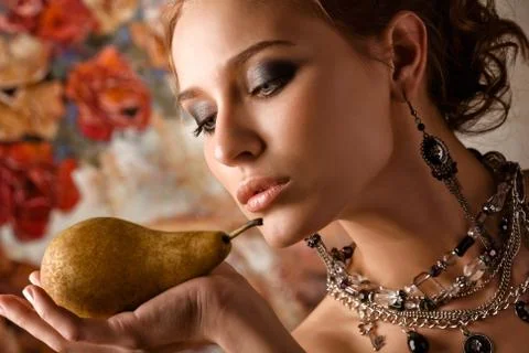 Juicy pear. Stock Photos