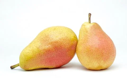 Juicy pears on a white background Stock Photos