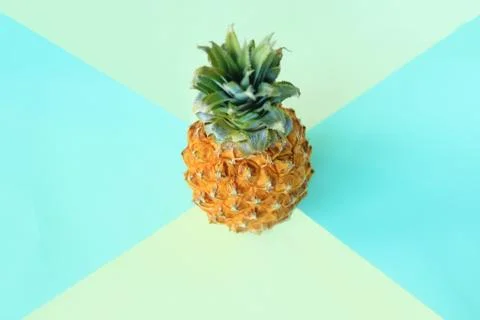 Juicy pineapple on a light background Stock Photos