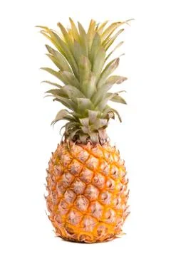 Juicy pineapple on a white background Stock Photos