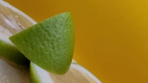 Juicy portion of green grapefruit. Stock Footage 291517096