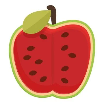 Juicy red apple slice illustration Stock Illustration