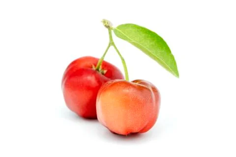 Juicy red cherry thai isolated on the white background. Fotos de archivo