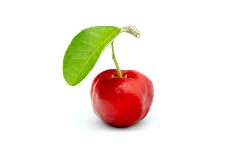 Juicy red cherry thai isolated on the white background. Stock Photos