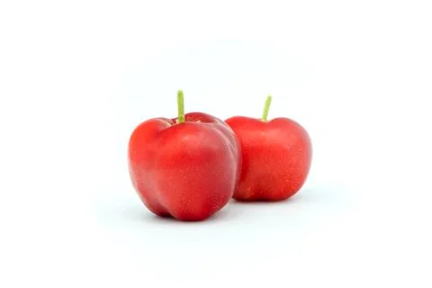 Juicy red cherry thai isolated on the white background. Stock Photos